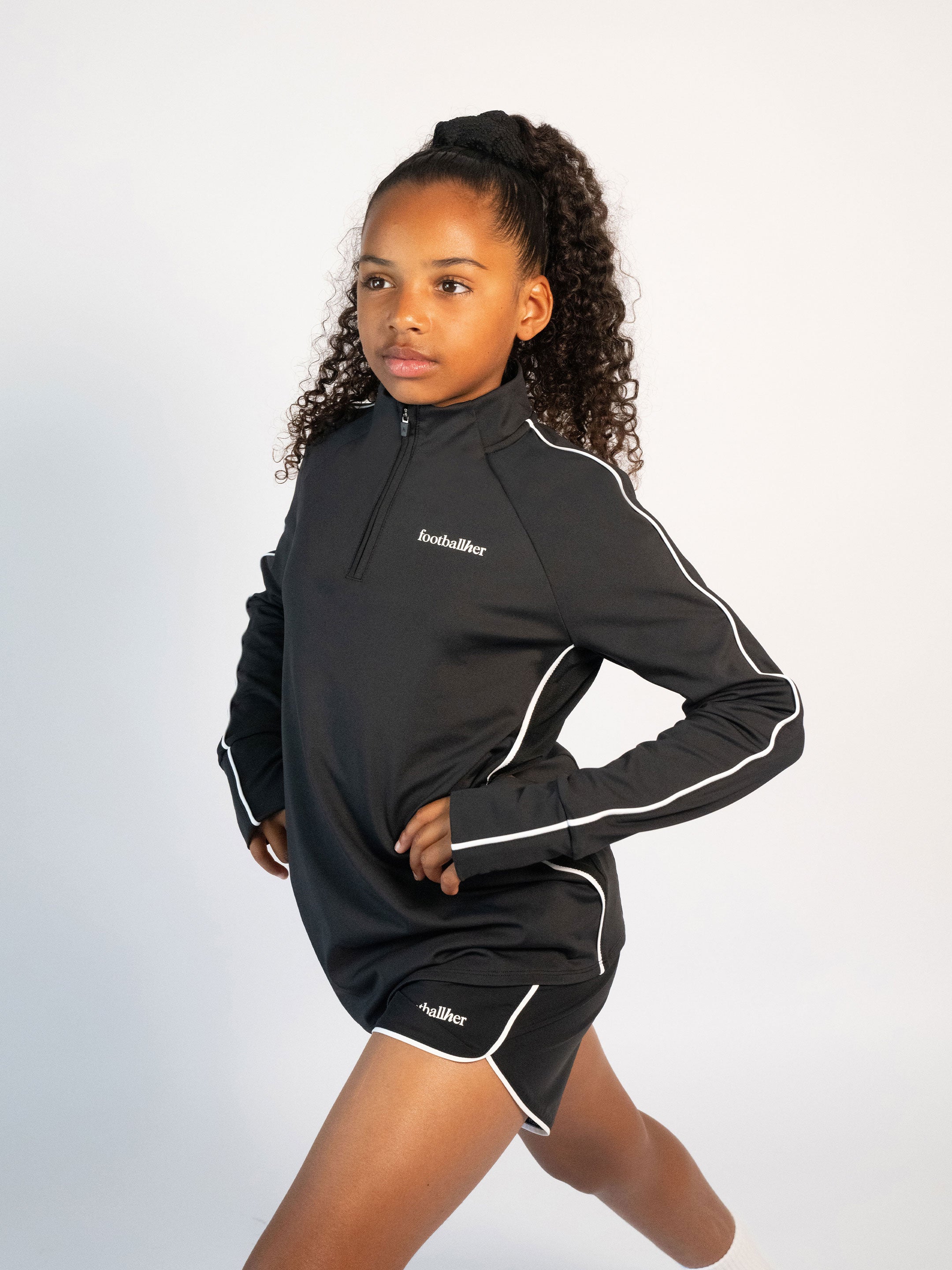 Girls' Piped 1/4 Zip Top