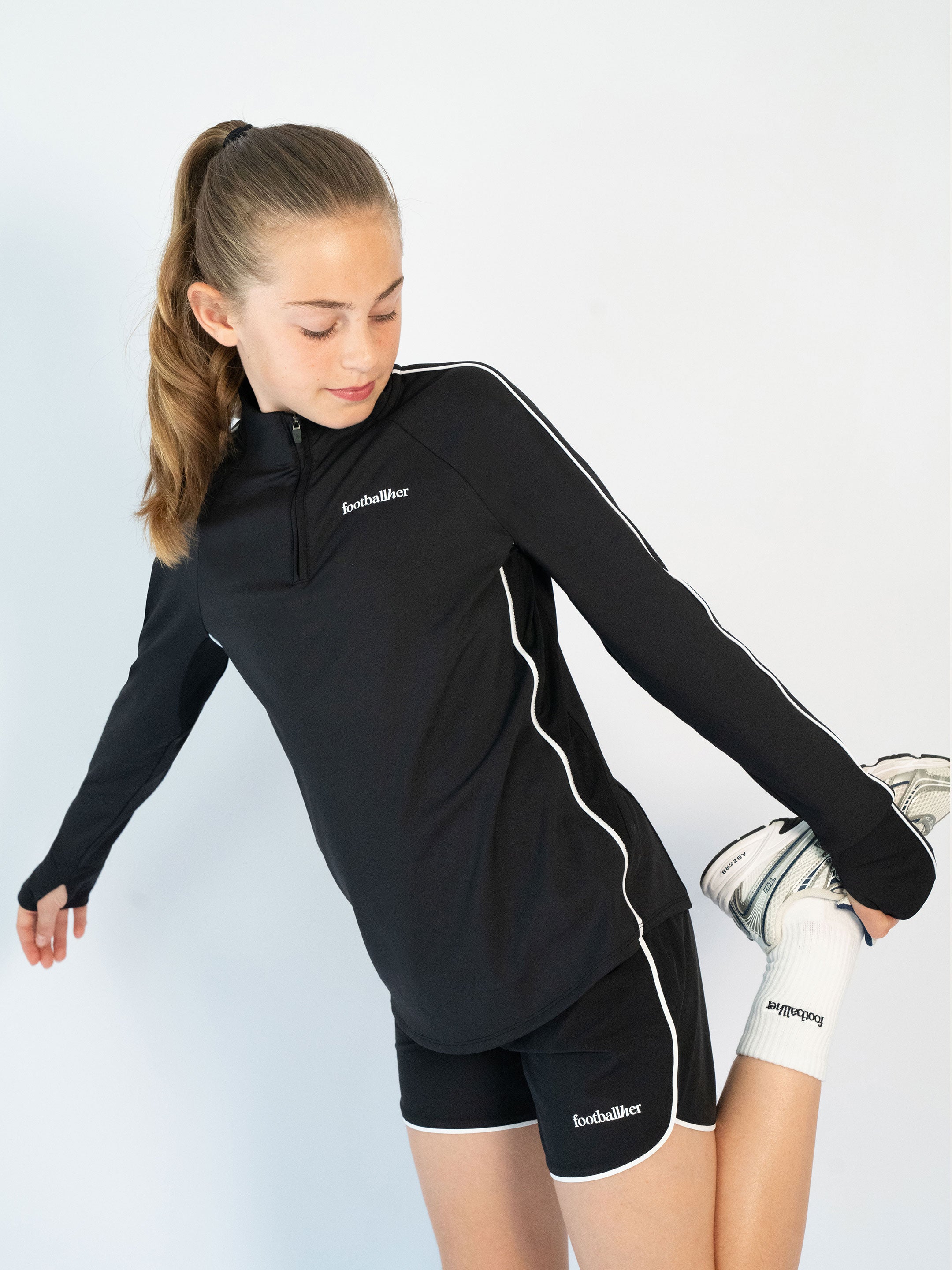 Girls' Piped 1/4 Zip Top