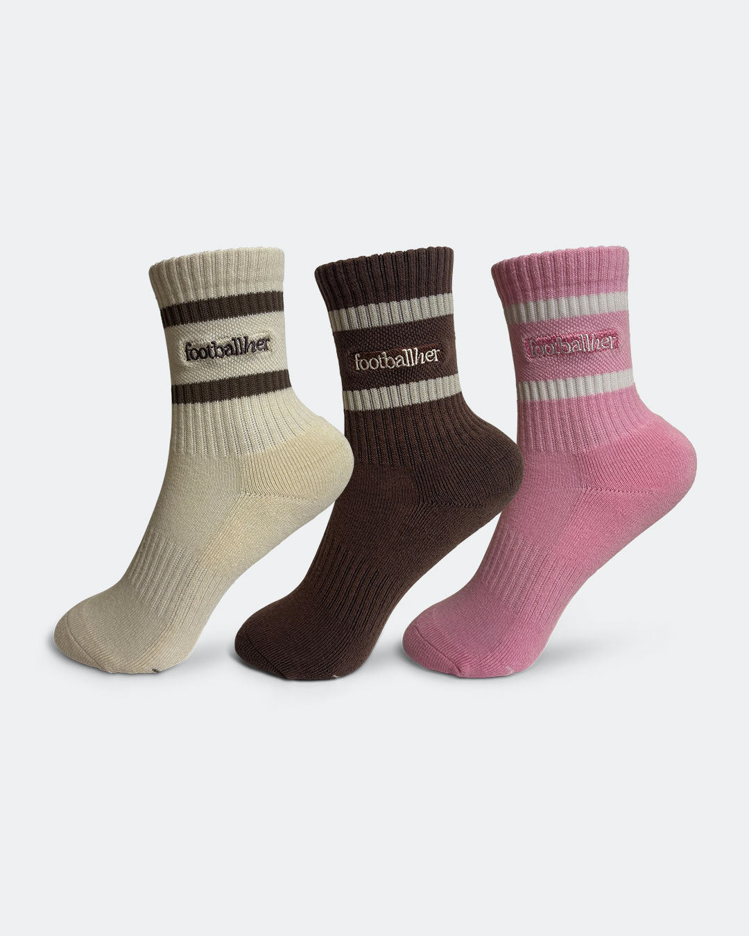 Girls' Everyday Striped Crew Sock 3pk
